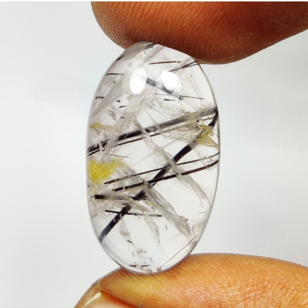 12.27 Ct Natural Rutile Quartz Oval Cab